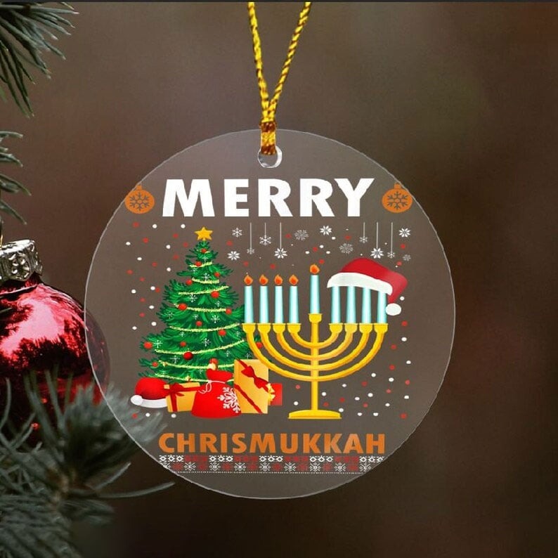 (🔯✡Black Friday Sale 80% OFF!!) - Christmas Hanukkah Acrylic Ornament🎄