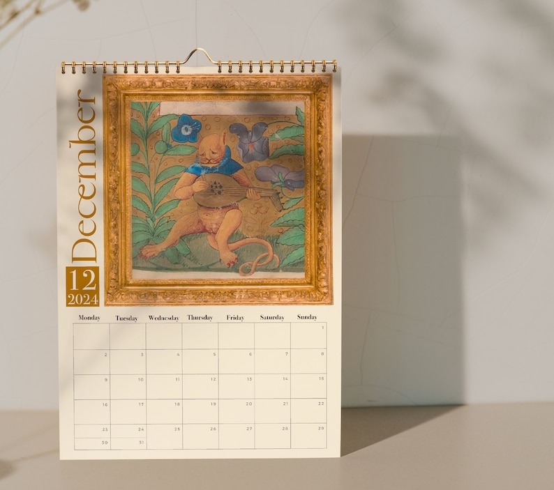 🐈Weird Medieval Cats Calendar 2024