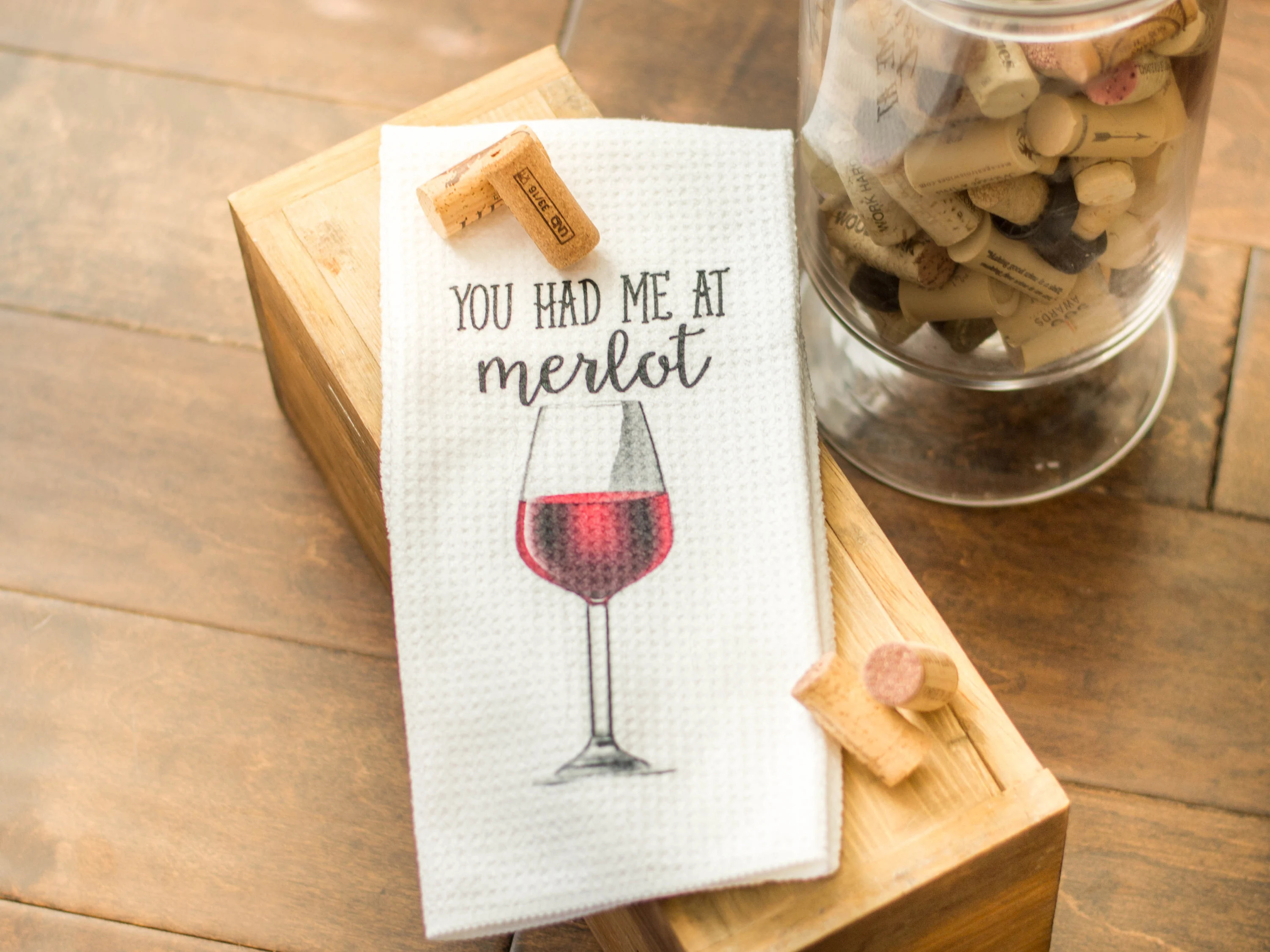 Wine Glasses - Funny Dish Towels for Hostess
