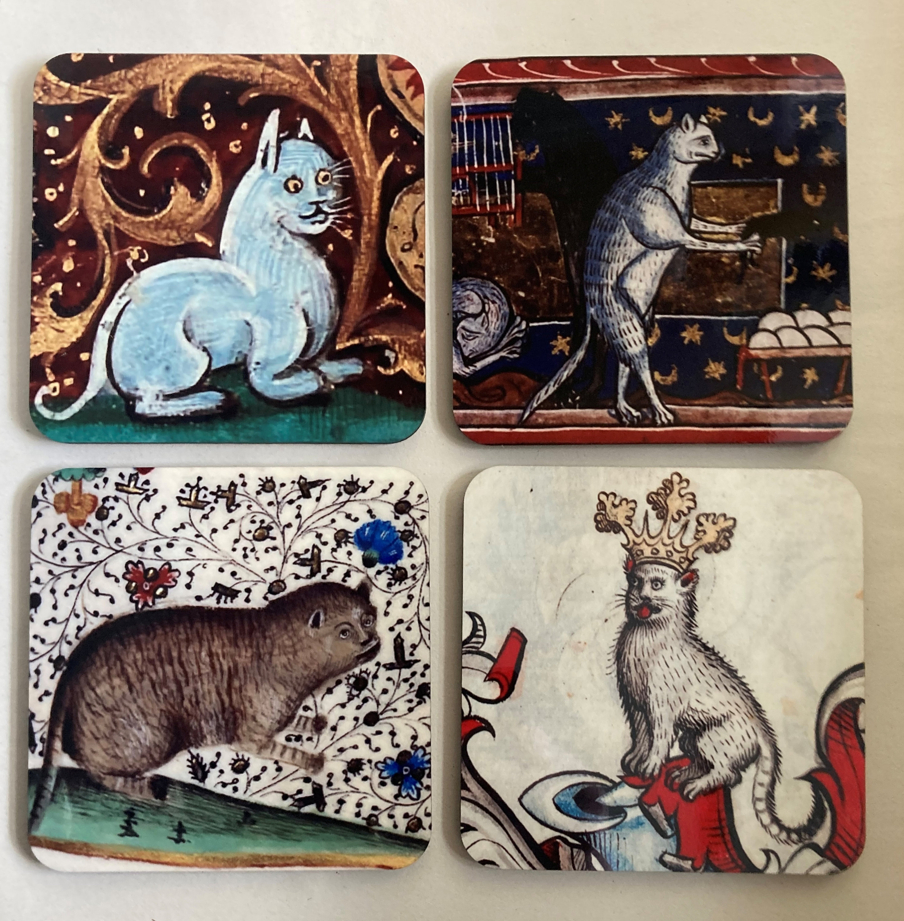 Medieval Cat coasters