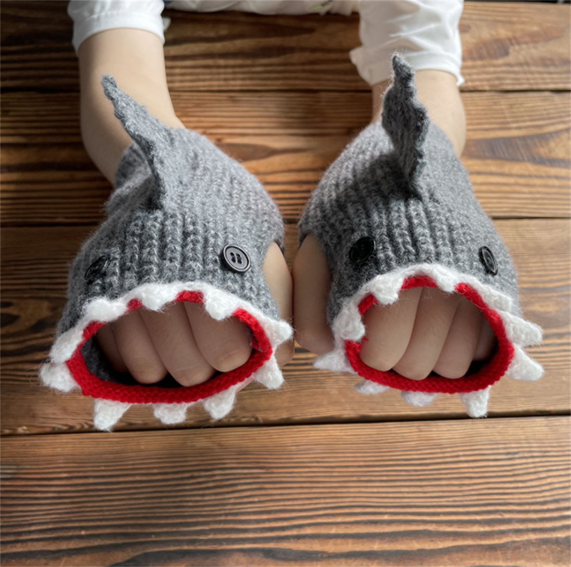 🐱‍🐉Knit Warm Shark Gloves - Perfect Gift for Winter🎁