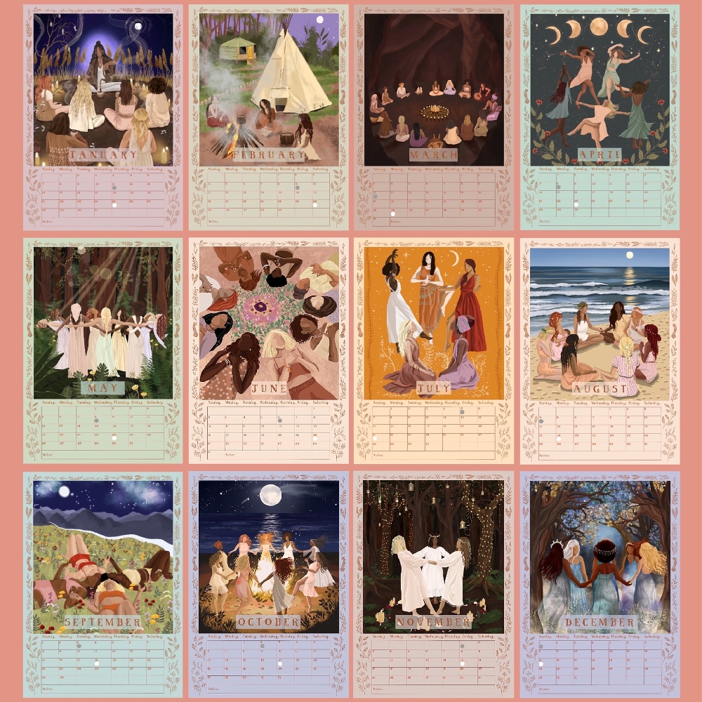 2024 Womens Circles Hanging Wall Calendar