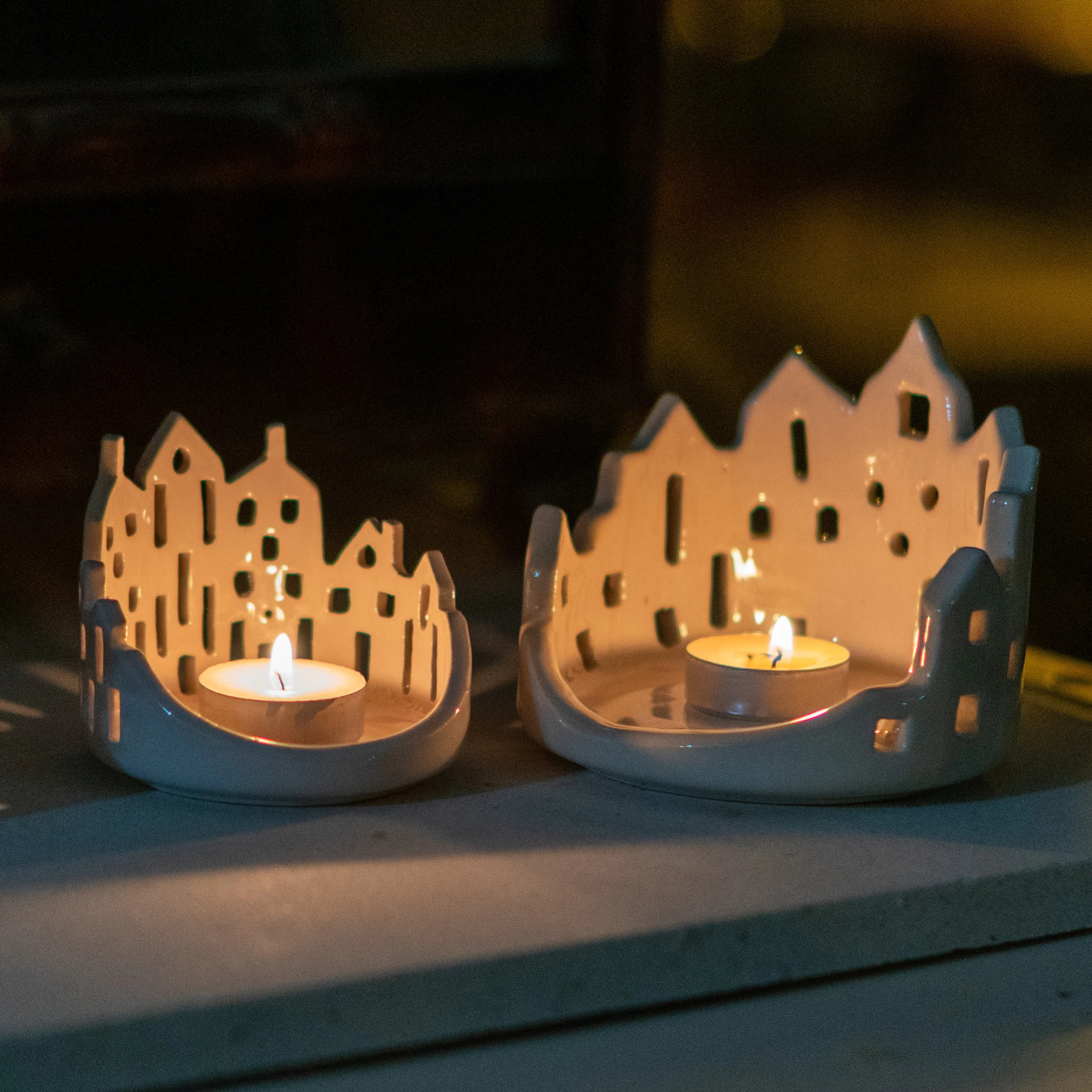 Cityscape Candle Holder Cozy Ambiance Unique Holiday Gift