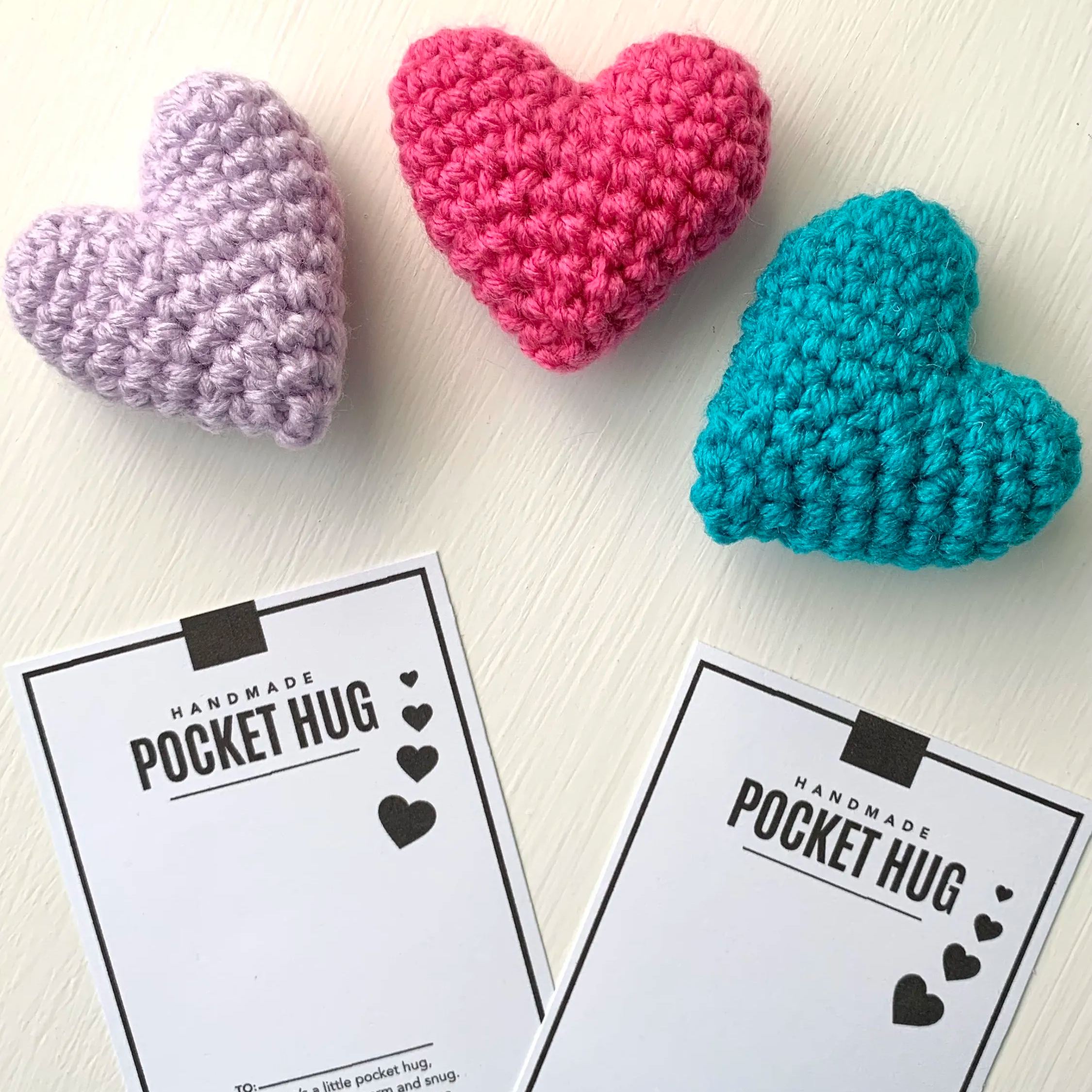 Pocket Hug-Crocheted Heart