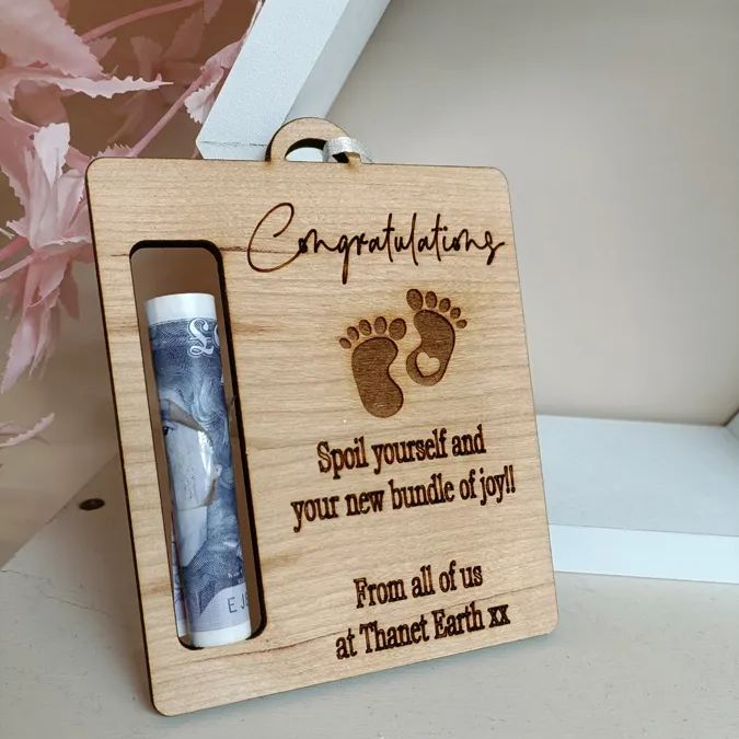Wooden Money Holder New Born Baby