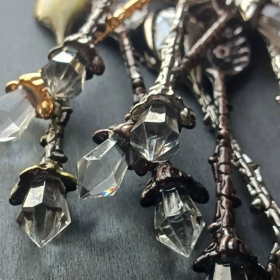 Ornate Vintage Retro Crystal Tea Spoon