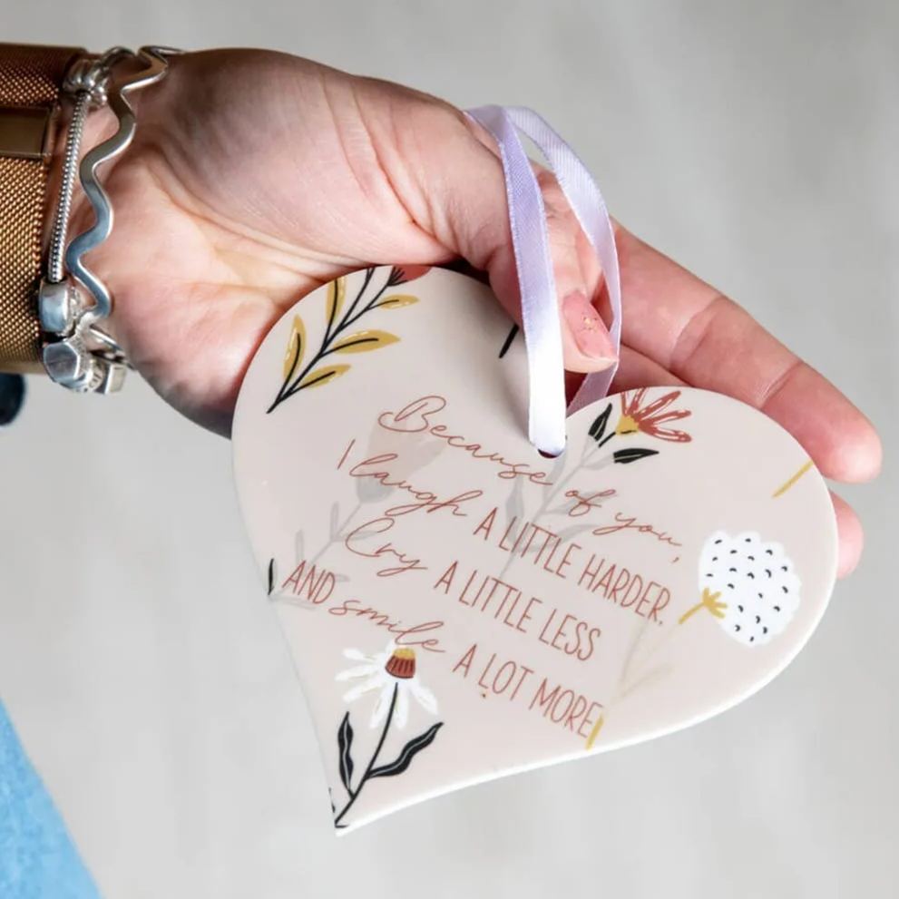 Friendship Floral Acrylic Hanging Heart Token