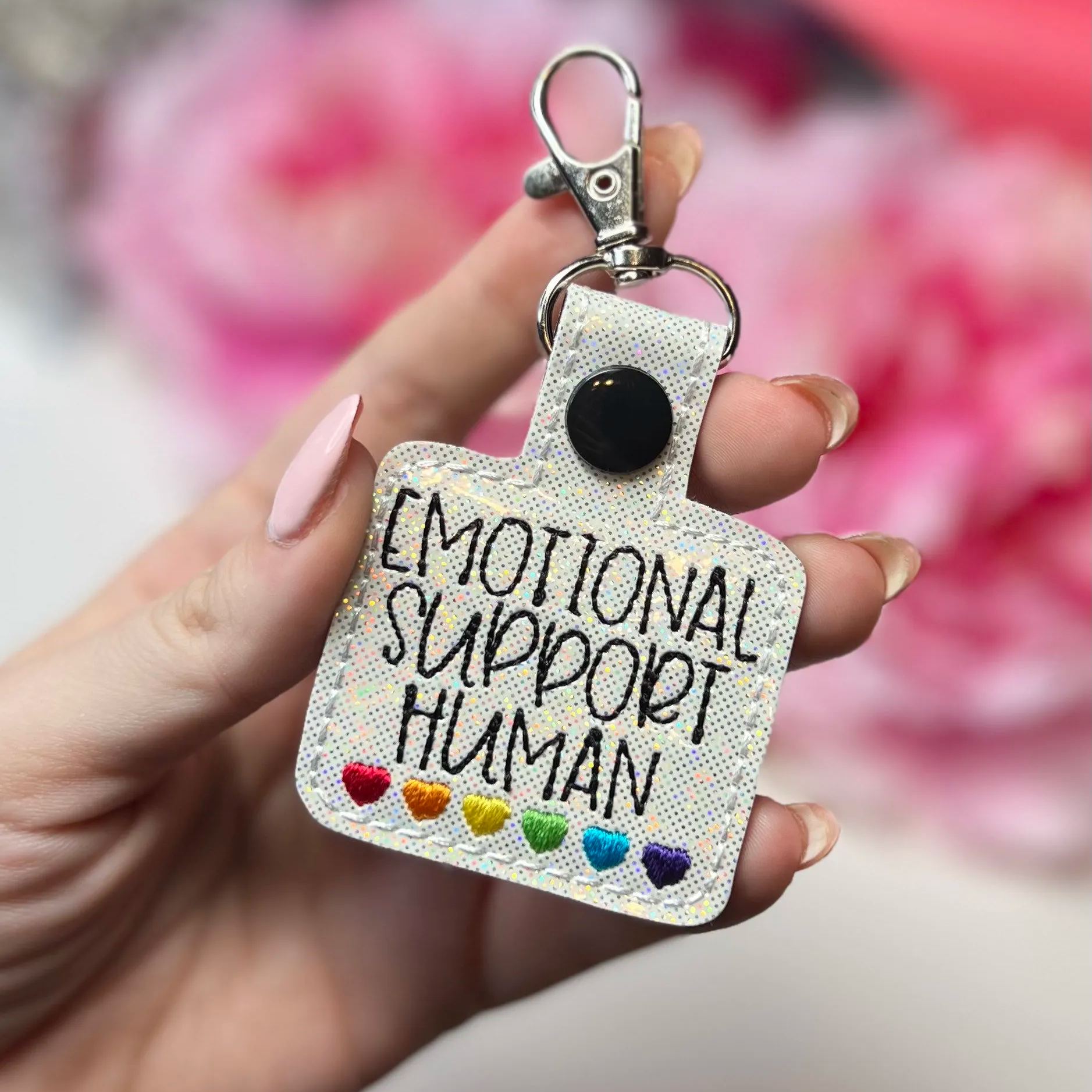 🌈Emotional Support Rainbow Hearts Keychain
