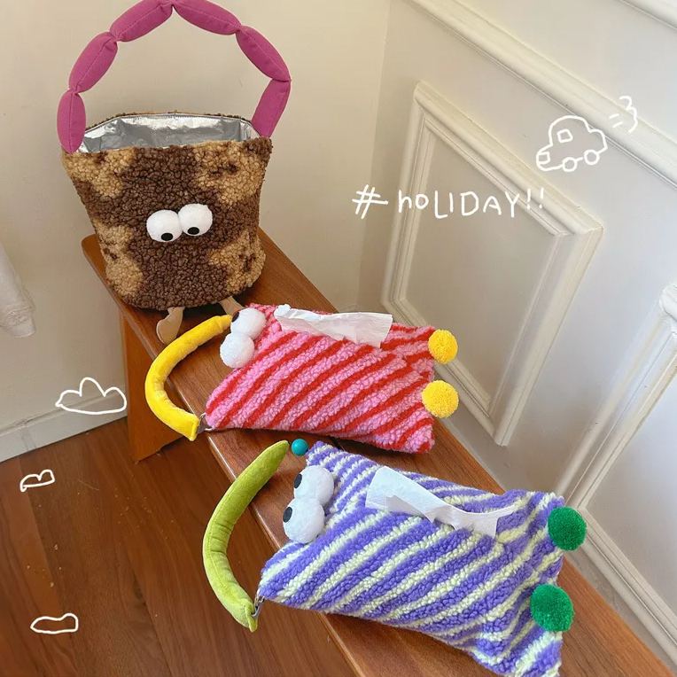 🎀Creative Gift🎁 - 💜Cute Paper Drawout Box Hanging Bag🎗