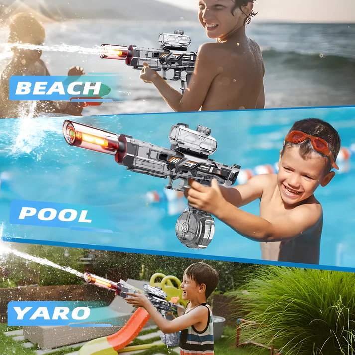 Ultimate Battle Powerful Electric Water Gun, Automatic Squirt Gun with Glowing Muzzle 320cc High Capacity