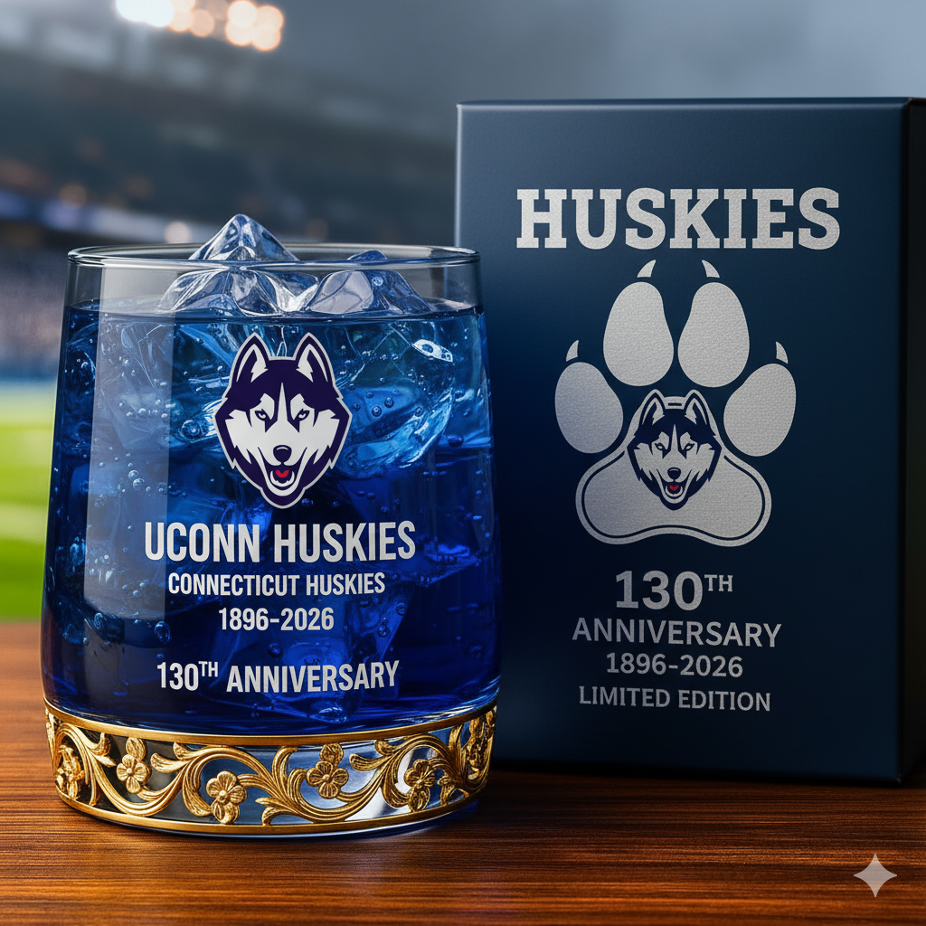 UConn Huskies 130th Anniversary Whiskey Glass