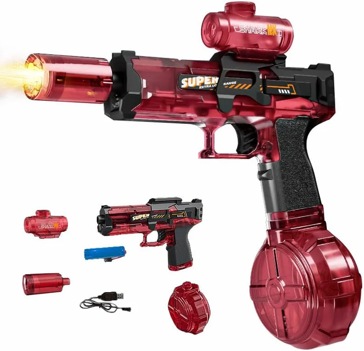 Ultimate Battle Powerful Electric Water Gun, Automatic Squirt Gun with Glowing Muzzle 320cc High Capacity