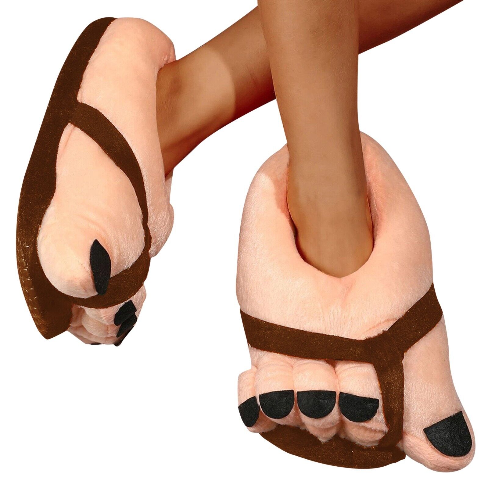 Funny Foot Plush Novelty Slippers