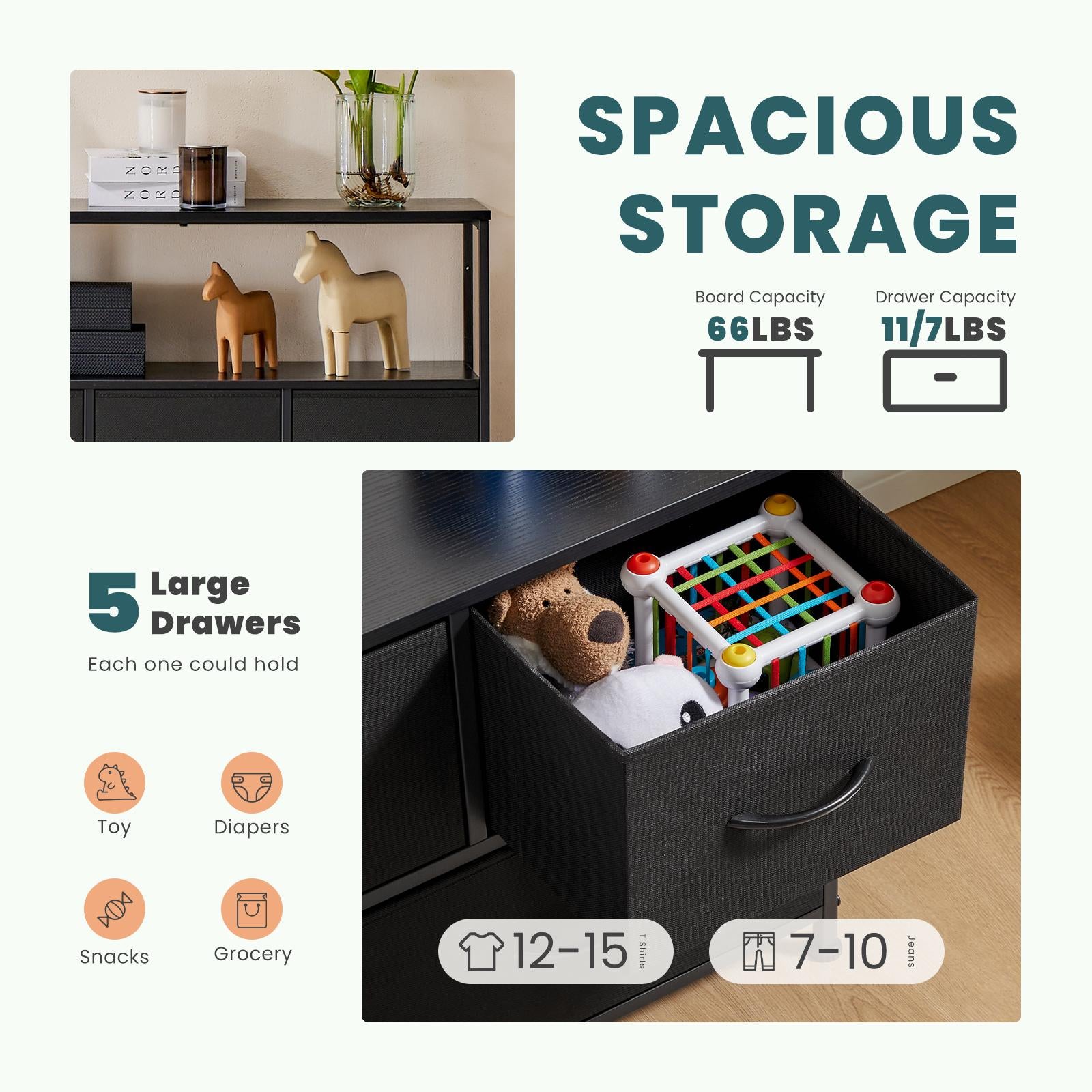 Dresser for Bedroom, Drawer Dresser Organizer Storage Drawers Fabric Storage Tower