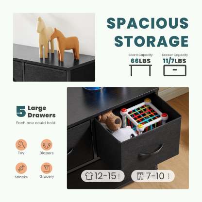 Dresser for Bedroom, Drawer Dresser Organizer Storage Drawers Fabric Storage Tower