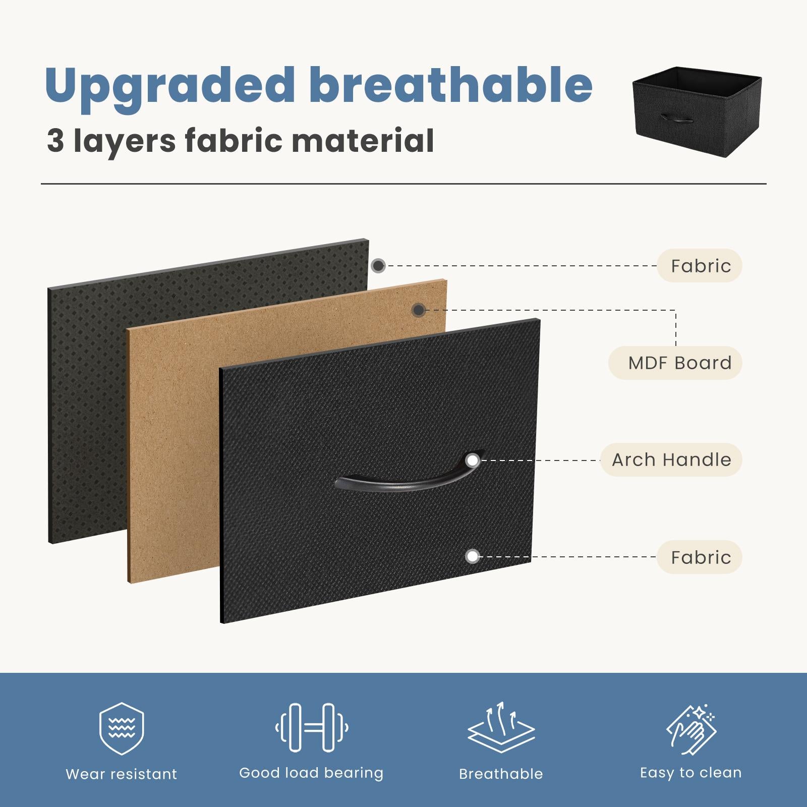 Dresser for Bedroom, Drawer Dresser Organizer Storage Drawers Fabric Storage Tower