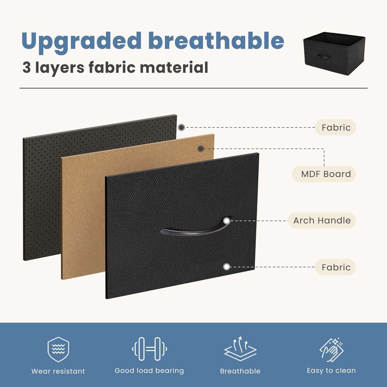 Dresser for Bedroom, Drawer Dresser Organizer Storage Drawers Fabric Storage Tower