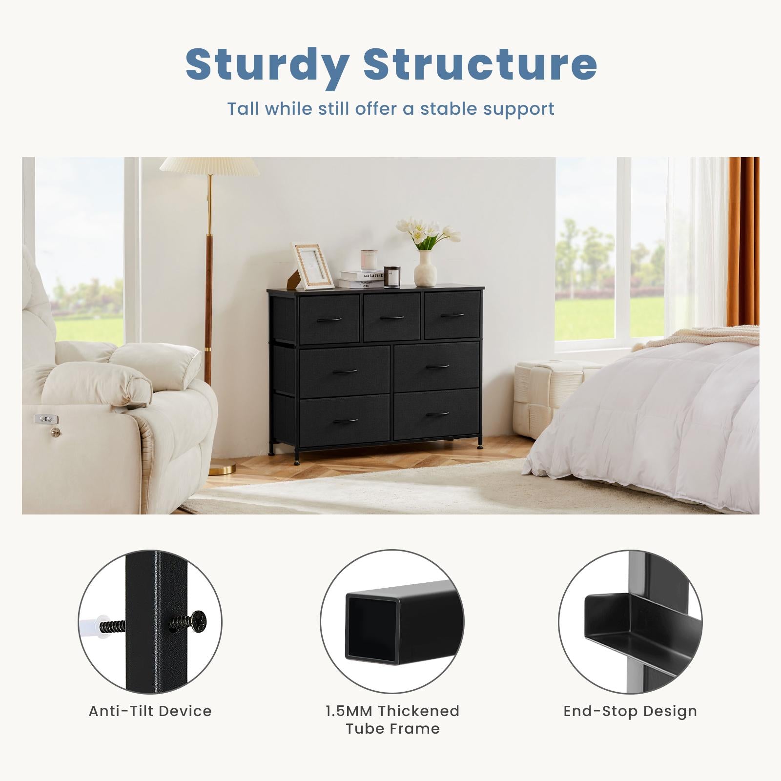 Dresser for Bedroom, Drawer Dresser Organizer Storage Drawers Fabric Storage Tower