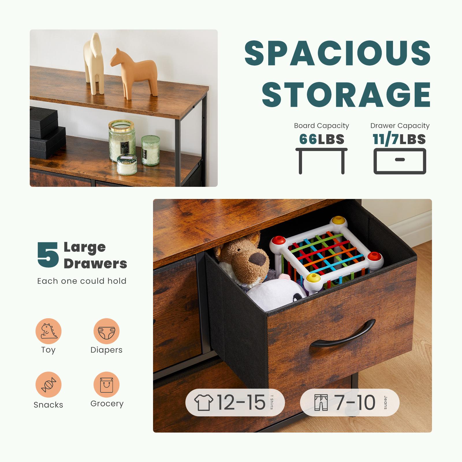 Dresser for Bedroom, Drawer Dresser Organizer Storage Drawers Fabric Storage Tower