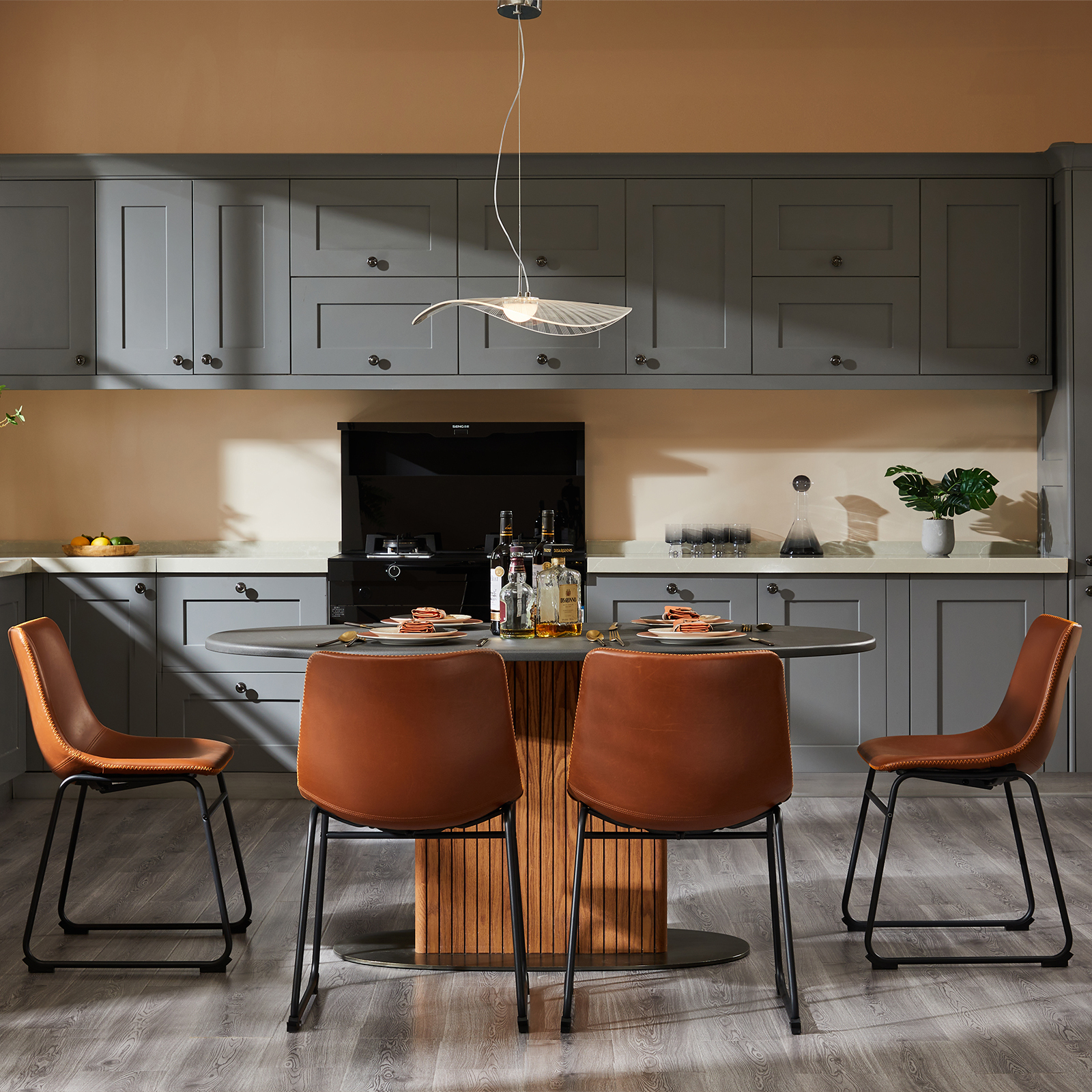 Metal Bar Stools Counter Height- Dining Chair Set of 2