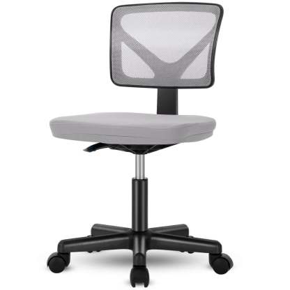 Armless Mesh Office Chair, Ergonomic Computer Desk Chair