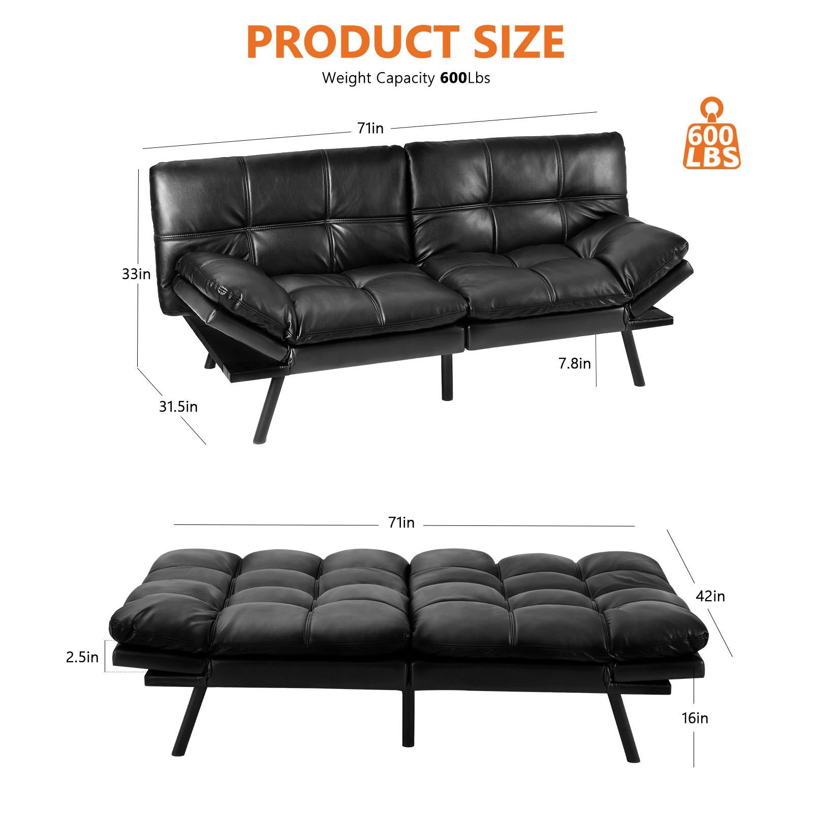 Sleeper Convertible Sofa Bed,Memory Foam Couch,Convertible Loveseat for Living Room