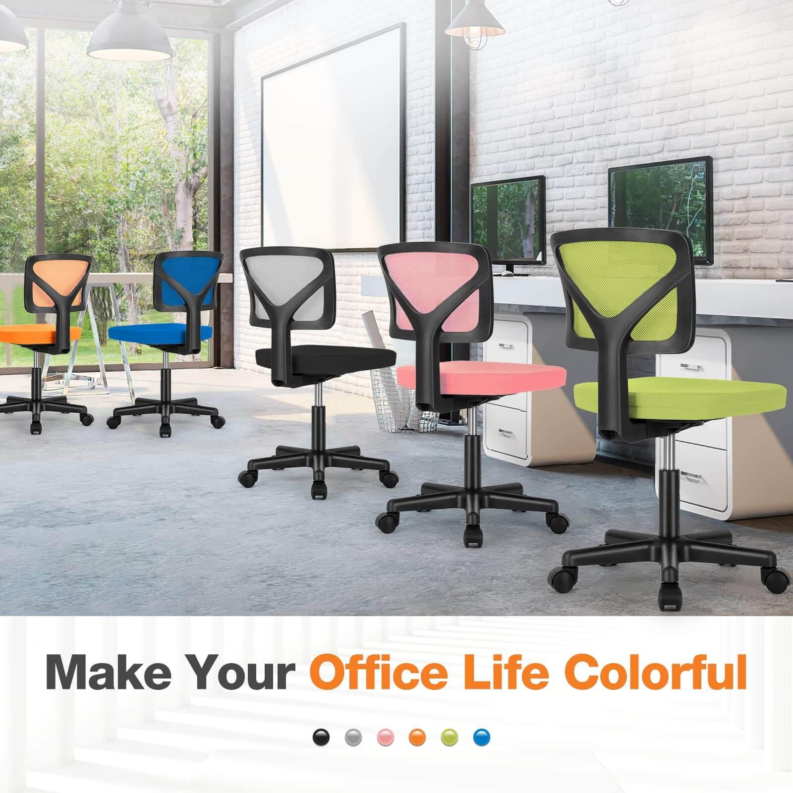 Armless Mesh Office Chair, Ergonomic Computer Desk Chair
