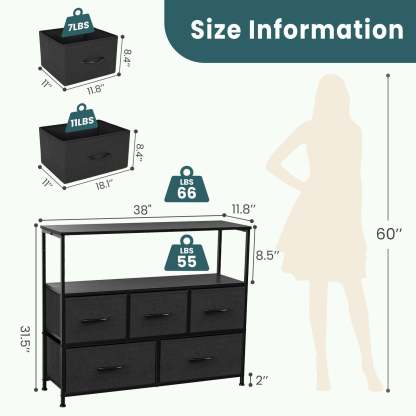 Dresser for Bedroom, Drawer Dresser Organizer Storage Drawers Fabric Storage Tower