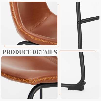 Metal Bar Stools Counter Height- Dining Chair Set of 2