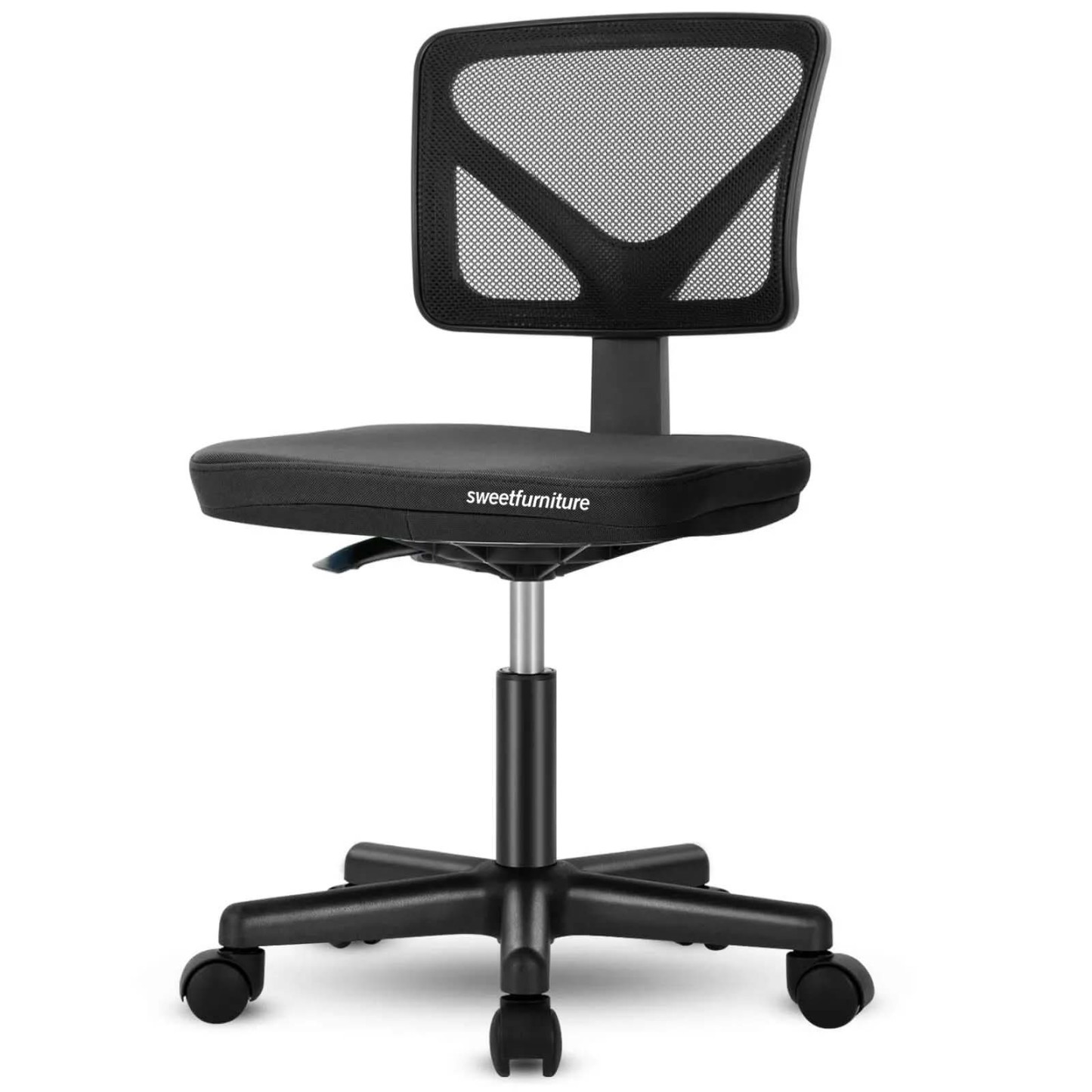 Armless Mesh Office Chair, Ergonomic Computer Desk Chair
