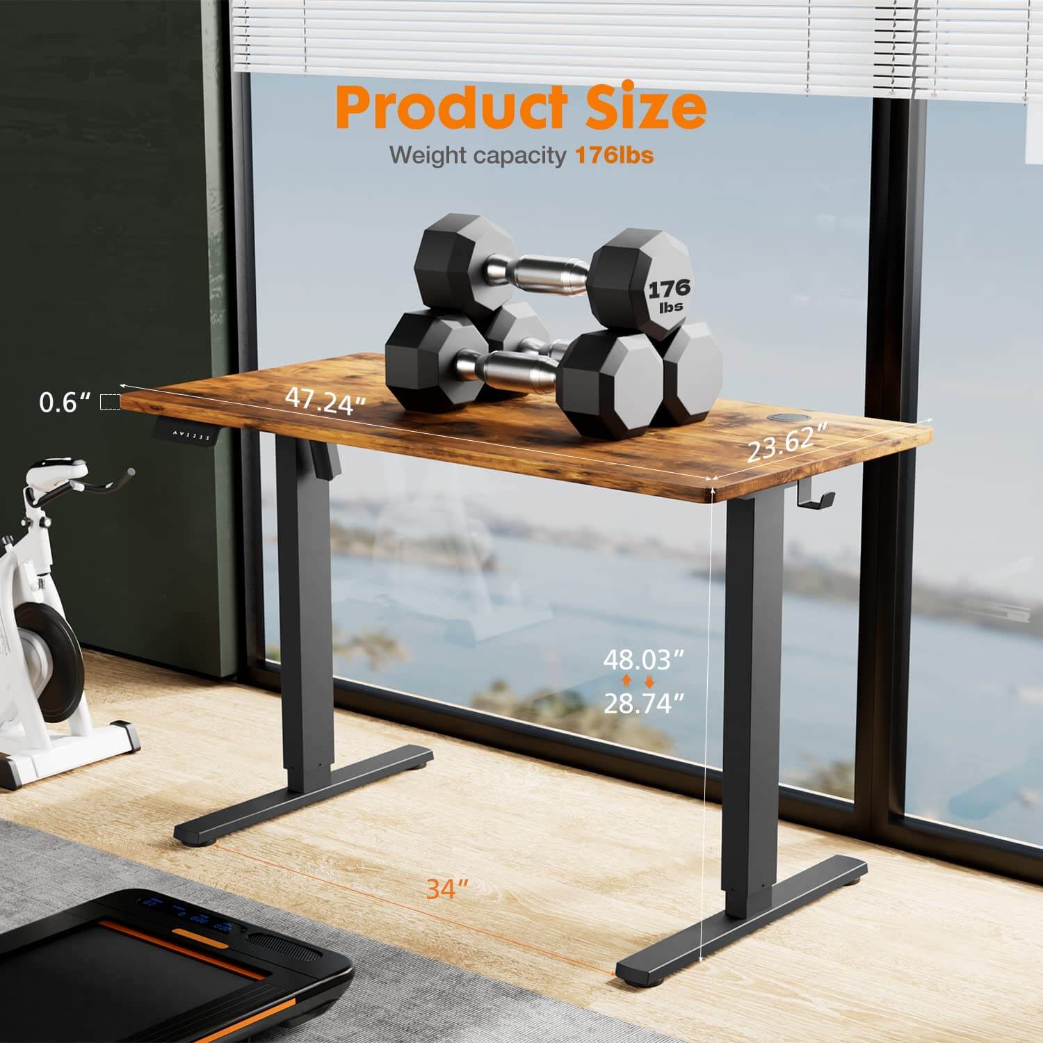 Electric Height Adjustable Standing Desk,Sit to Stand Ergonomic Computer Desk