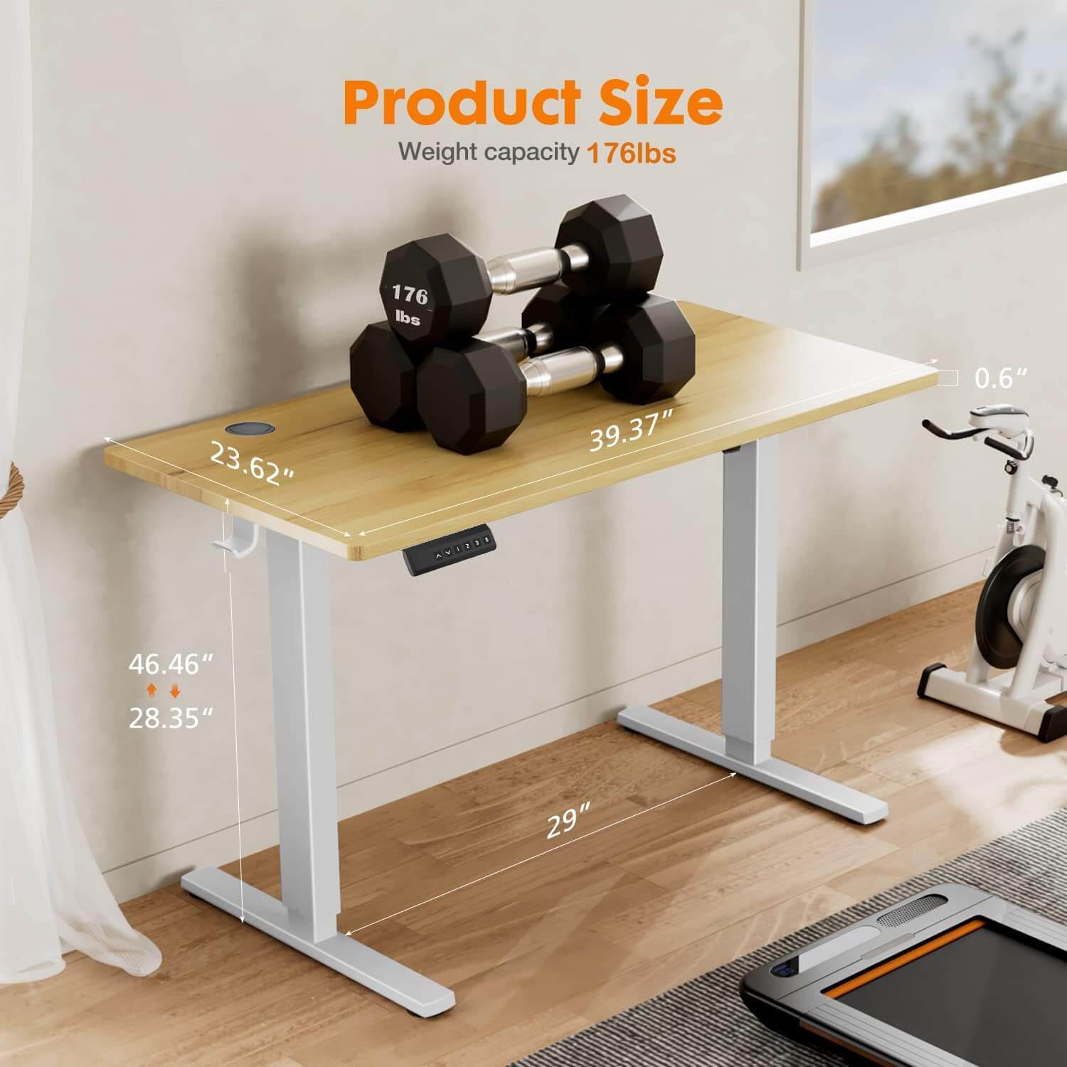 Electric Height Adjustable Standing Desk,Sit to Stand Ergonomic Computer Desk