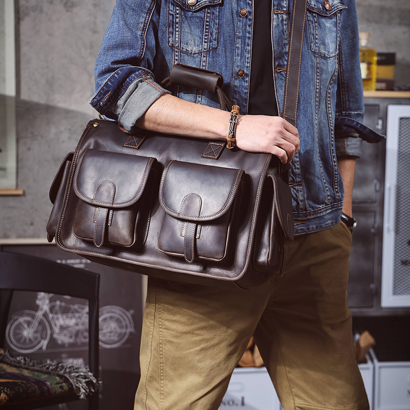 Genuine Leather Vintage Handbag Messenger Bag LB17