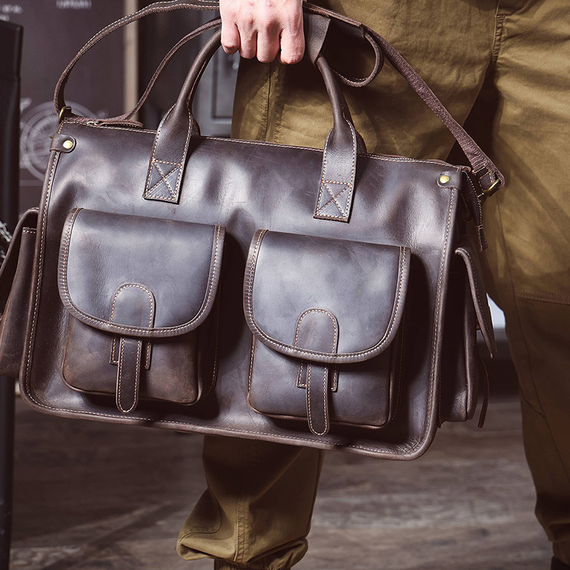 Genuine Leather Vintage Handbag Messenger Bag LB17