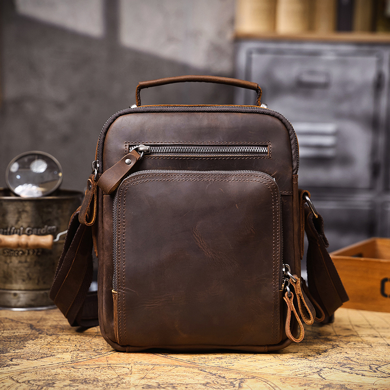 Vintage Schultertasche aus echtem Leder LB02