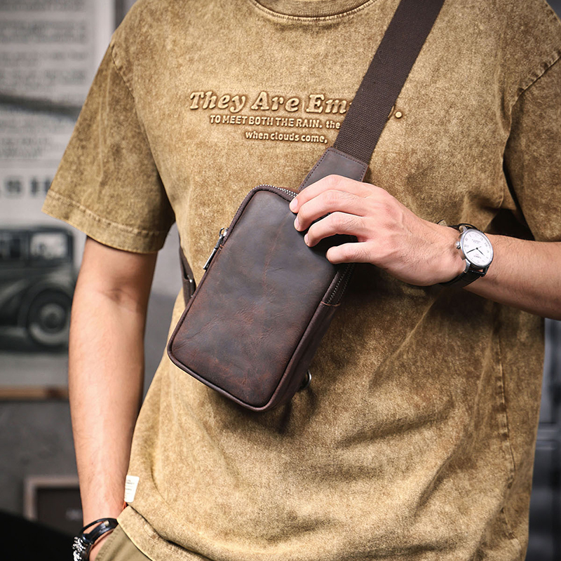 Vintage Genuine Leather Chest Bag LB08