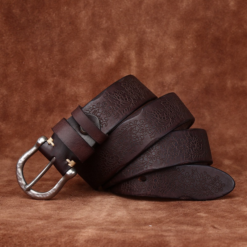 Vintage Genuine Leather Belt Wide 3.8CM