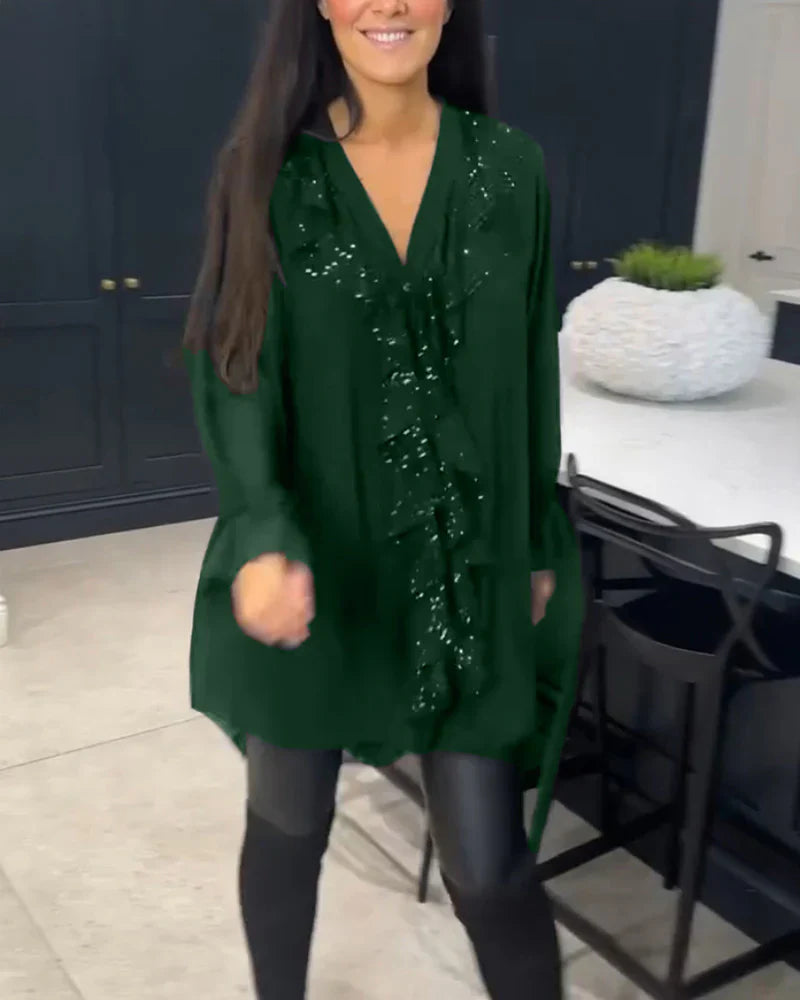 Ksenia – Elegante Damenbluse mit Rüschendetail