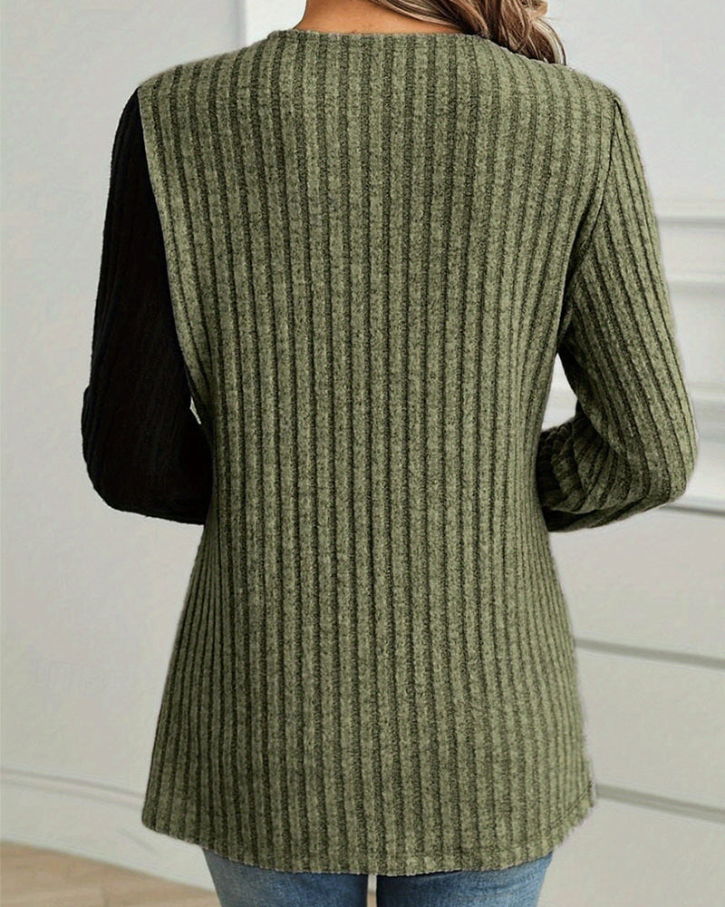 Bluse mit Spitzendetail, figurbetont