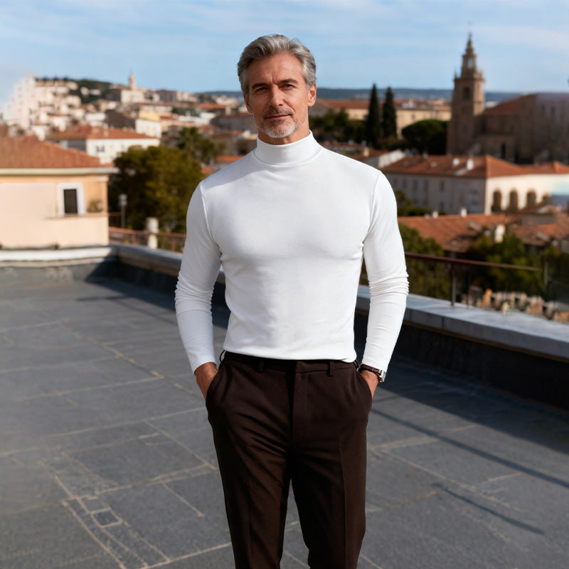 ⛳⛳Die Wahl des Erfolgs👔👔Slim Fit Langarm-T-Shirt für Herren mit Stehkragen