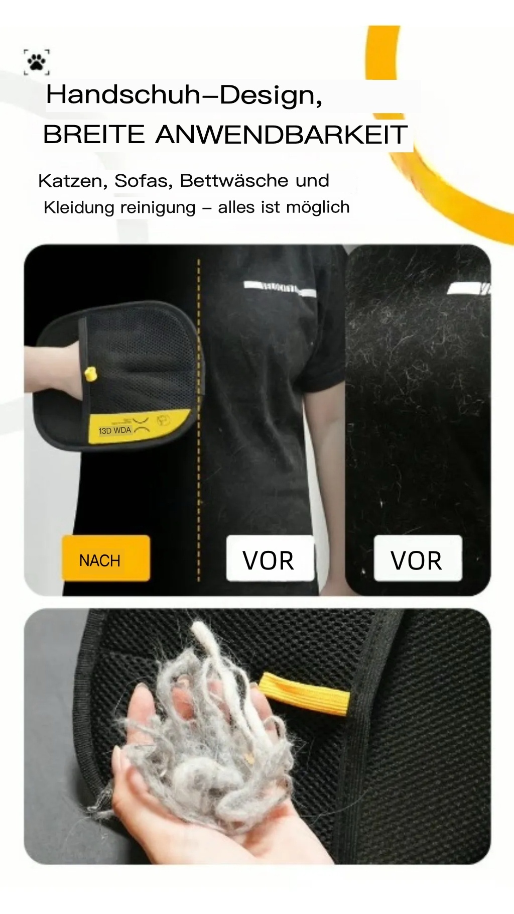 Elektrostatischer Haarentfernungshandschuh