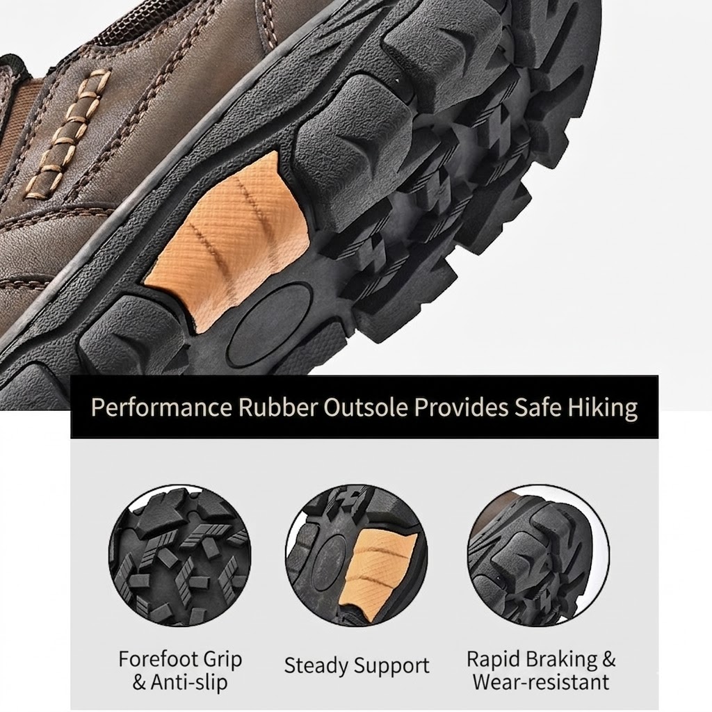 Men's Genuine Leather Orthopedic Slip-on Walking Shoes