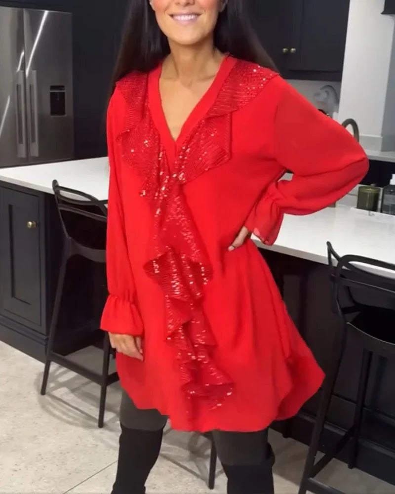 Ksenia – Elegante Damenbluse mit Rüschendetail