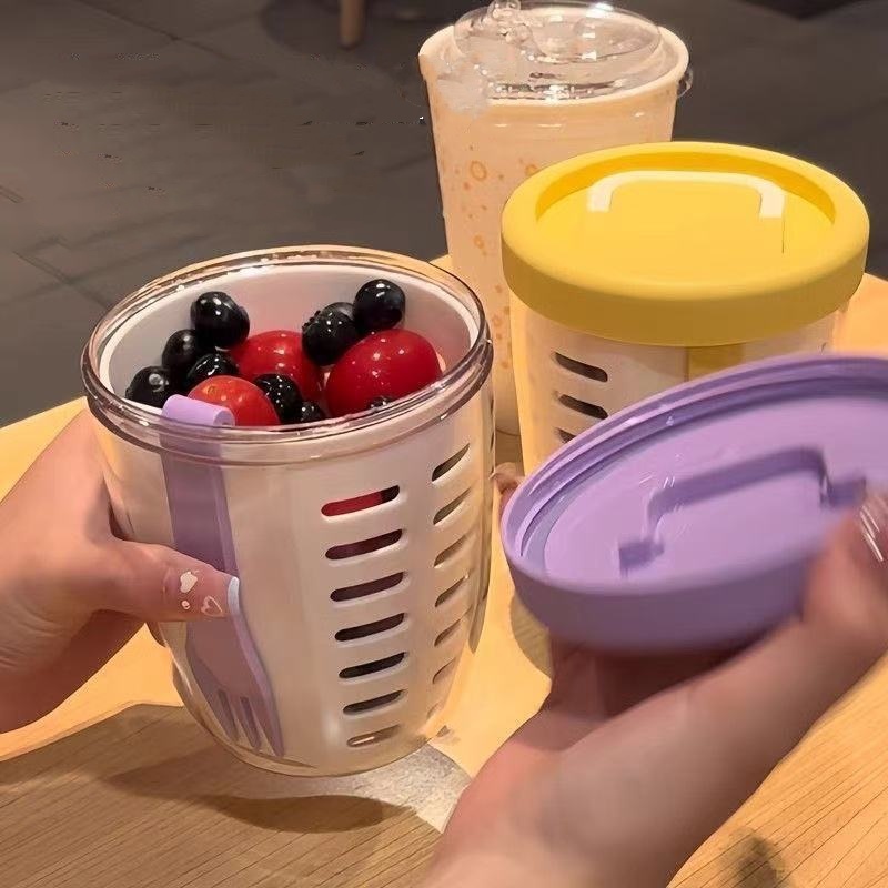 Tragbarer Obstbecher mit Abfluss
