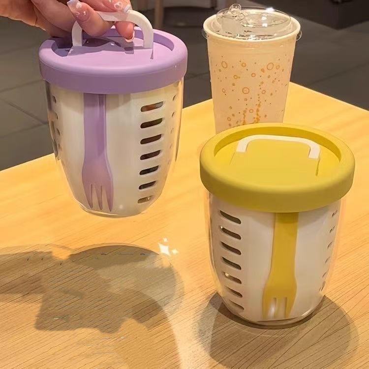 Tragbarer Obstbecher mit Abfluss