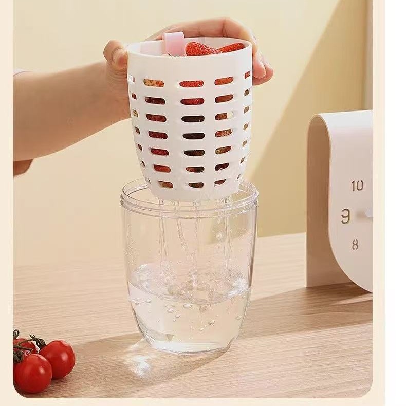 Tragbarer Obstbecher mit Abfluss
