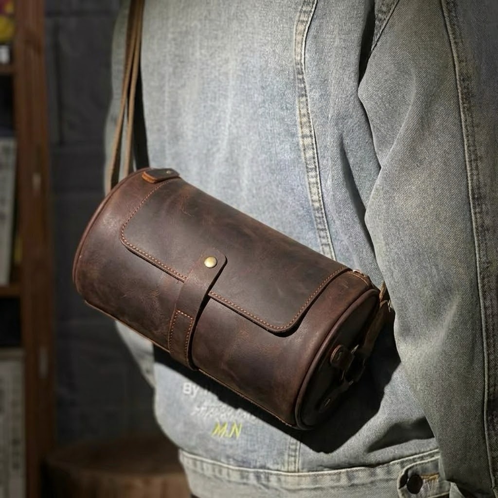 Runde Retro-Umhängetasche LB20