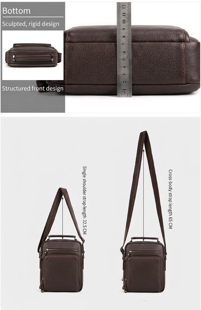 Men's Retro Crazy Horse Leather Large Capacity Shoulder Bag