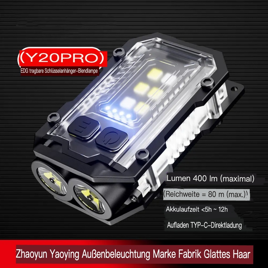 Multifunktionale Taschenlampe mit starkem Licht für den Außenbereich
