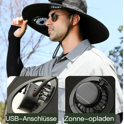 Brede Outdoor Zonnehoed met Zonneventilator